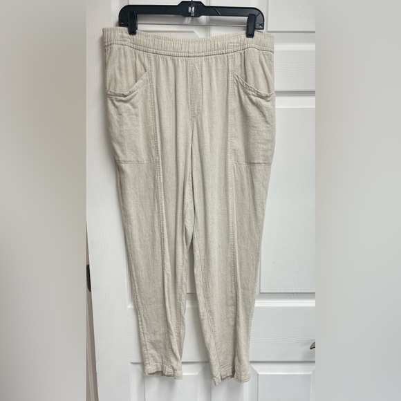 Old Navy Natural Linen Blend Pants sz L - Picture 1 of 6